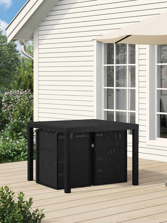 Set Sala De Mese Pentru Exterior 3 Piese Antracit Cu Perne