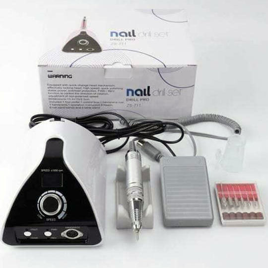Nail Drill Electric 65W Pink 35000 Rpm with Pedal