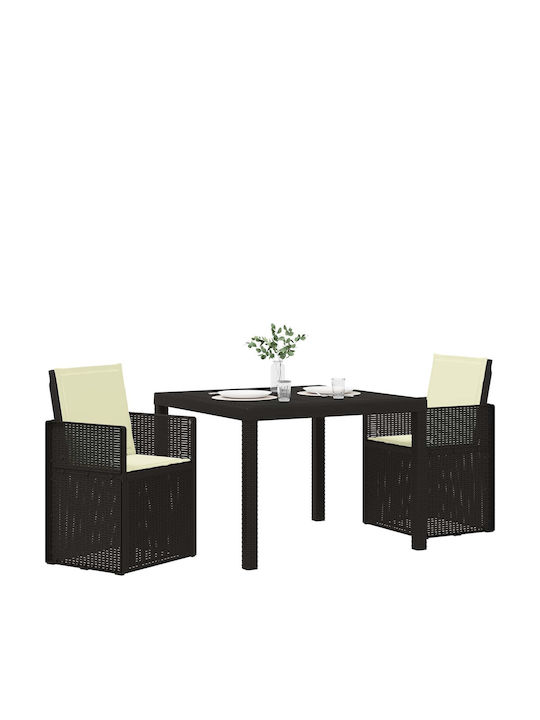Set Sala De Mese Pentru Exterior 3 Piese Antracit Cu Perne