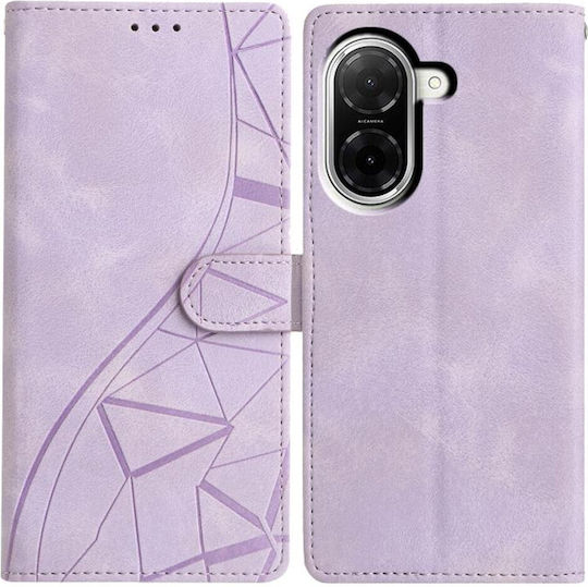 Tel1 Xiaomi Redmi A5 4G Lace Triangles Embossed Handyhülle Buch Lila