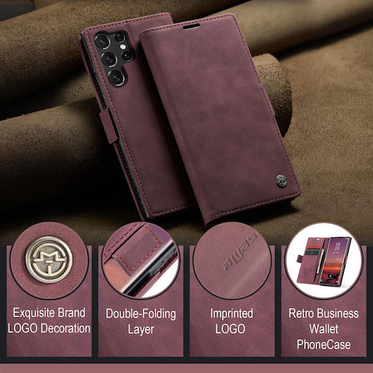 Caseme 013 Samsung Galaxy S25 Ultra 5g Retro Leather Book Case Red