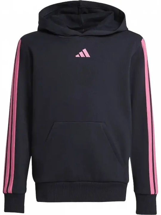 Kids Sweatshirt with Hood and Pockets Black Essentials