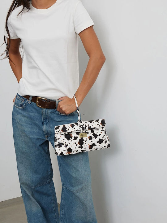 Downtown Animal Leather Women's Handbag White