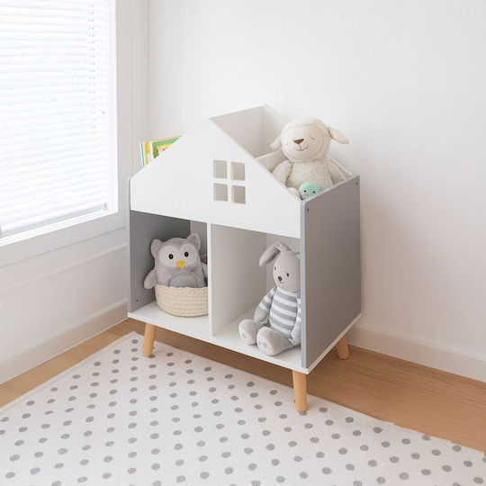 Relaxdays Wooden Gray Toy Organizer 65.7x60x30cm