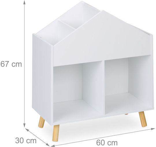 Relaxdays White Wooden Toy Organizer 67x60x30cm