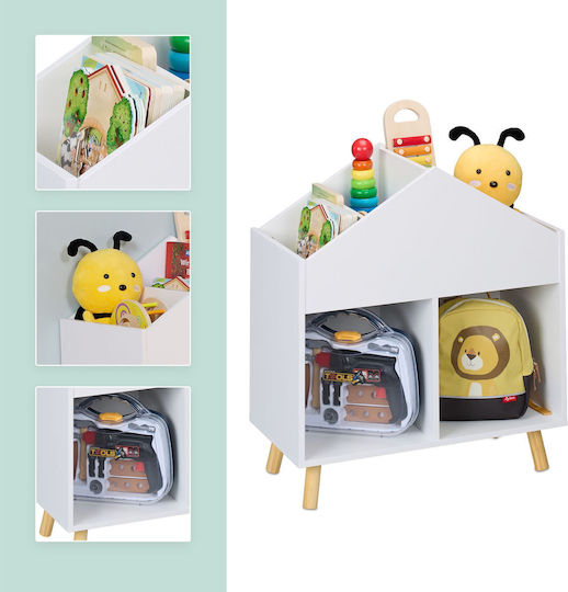 Relaxdays White Wooden Toy Organizer 67x60x30cm