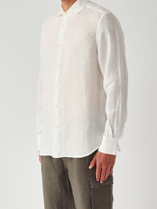 MC2 Pamplona Short Sleeve Linen Shirt Regular Fit White
