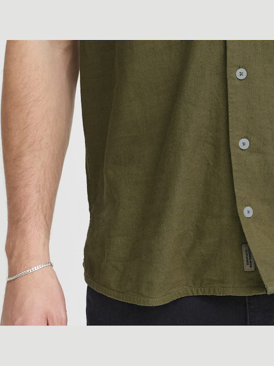 Short Sleeve Linen Shirt  -l