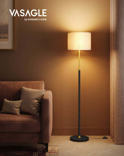 Vasagle Floor Lamp H140xL30cm with Socket for E27 Bulb Black