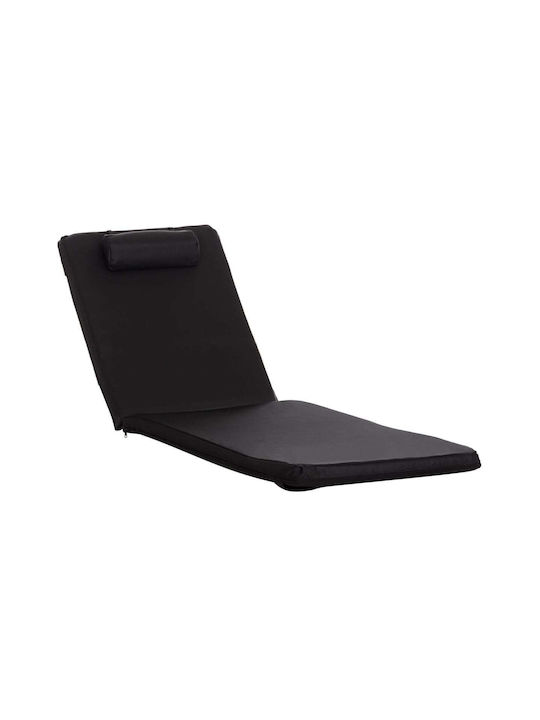 Black Sunbed Cushion with Backrest