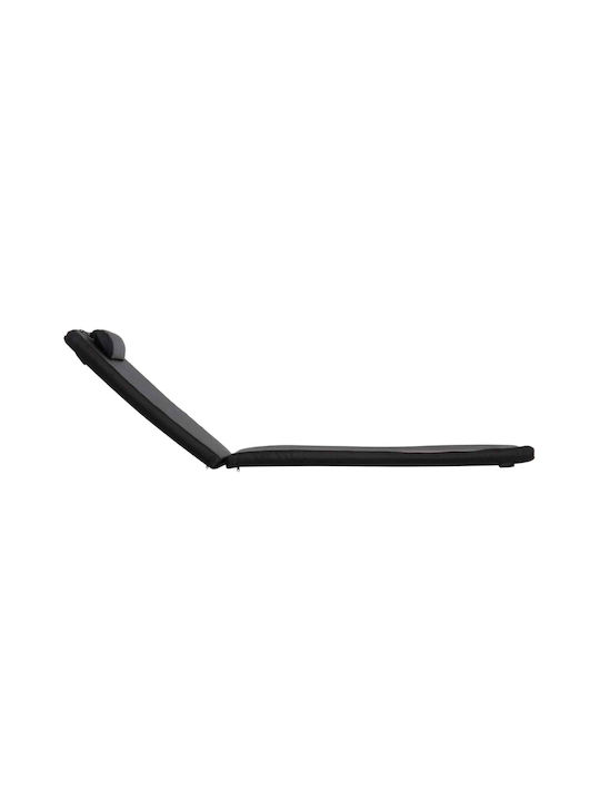 Black Sunbed Cushion with Backrest