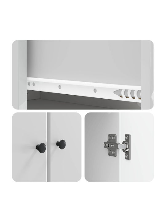 White Wall Cabinets (2 Pieces) 66x34.5x90cm