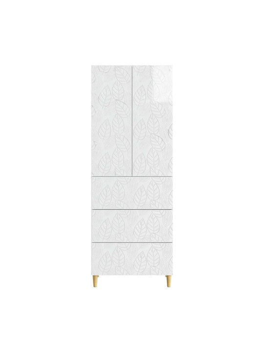 Wall Living Room Cabinet Made of Particle Board White 66x34.5x90cm