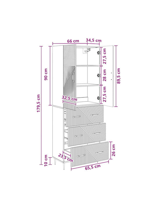 Ντουλάπια Τοίχου Λευκό (2τμχ) 66x34.5x90εκ.