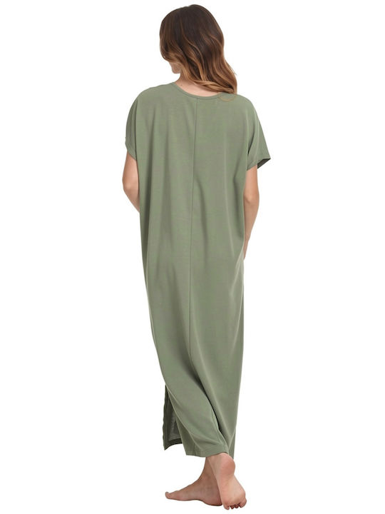 Zen by Daisy Women's Maxi Beach Dress Olive Green