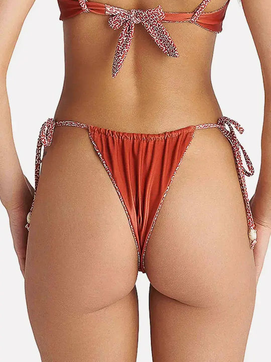 Bikinihosen Slip mit Schnürung Bronzefarbe