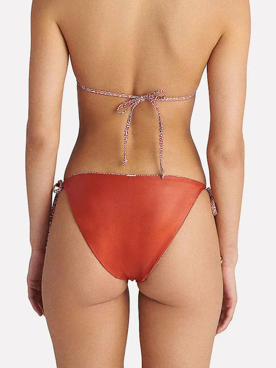 Bikini Slip με Κορδονάκια Πορτοκαλί