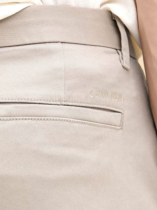 Elastic Tapered Trousers Beige