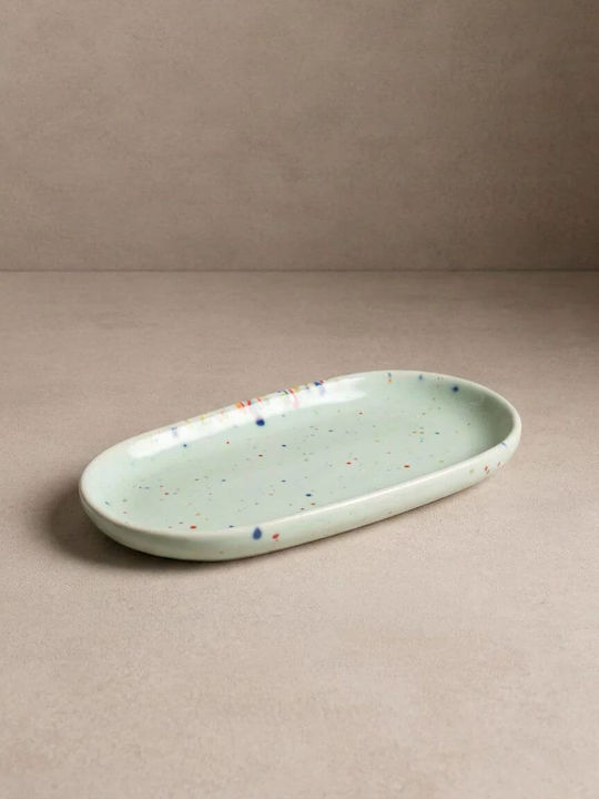 Egg Back Home Decorative Ceramic Oval Tray 18x9.5x2cm 6 Pieces