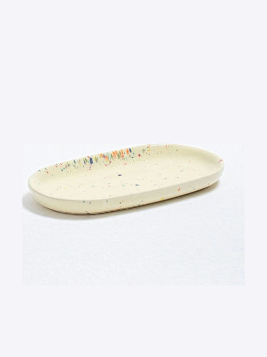 Egg Back Home Decorative Ceramic Oval Tray 18x9.5x2cm 6 Pieces