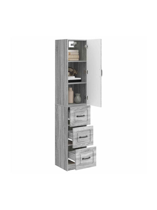 Wooden Storage Cabinet with 2 Drawers L33xW34.5xH87cm