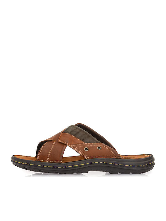 Men's Sandals In Tabac Brown Colour