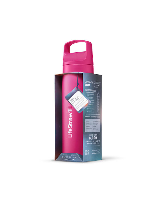 Lifestraw Παγούρι Ανοξείδωτο με Φίλτρο 500ml Ροζ