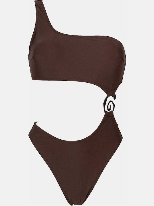 Swimsuit with Openings Brown Dark