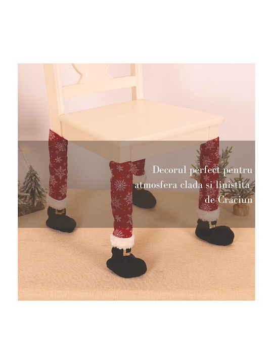 Alista Home Set Husă Pentru Scaun De Crăciun Din Material Textil Roșii 43x15cm 4 Bucăți