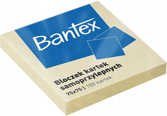 Bantex Self-adhesive Note Pad 75x75mm Yellow X 100 Pcs