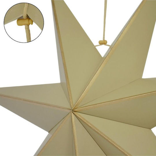 Mica Christmas Decorative Pendant Star Illuminated Paper Natural White 18x75cm