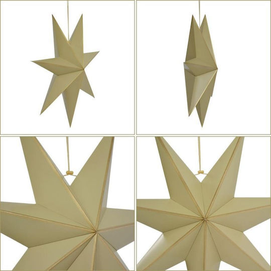Mica Christmas Decorative Pendant Star Illuminated Paper Natural White 18x75cm