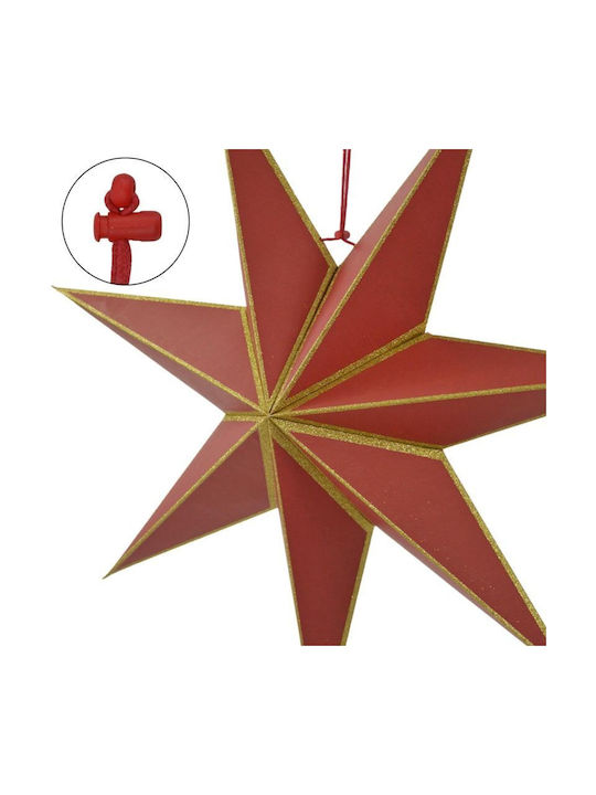Mica Christmas Decorative Pendant Star Illuminated Paper Red 18x60cm