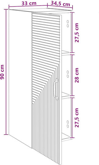 Μαύρο 33x34.5x90εκ.