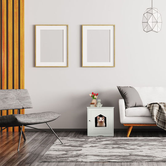 Relaxdays Toaletă Pentru Pisici Albă M52 x L48 x Î53cm