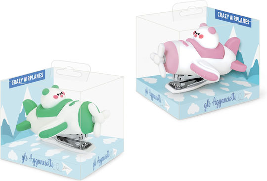 Crazy Airplanes Stapler 4 Colors 8 Pcs Display