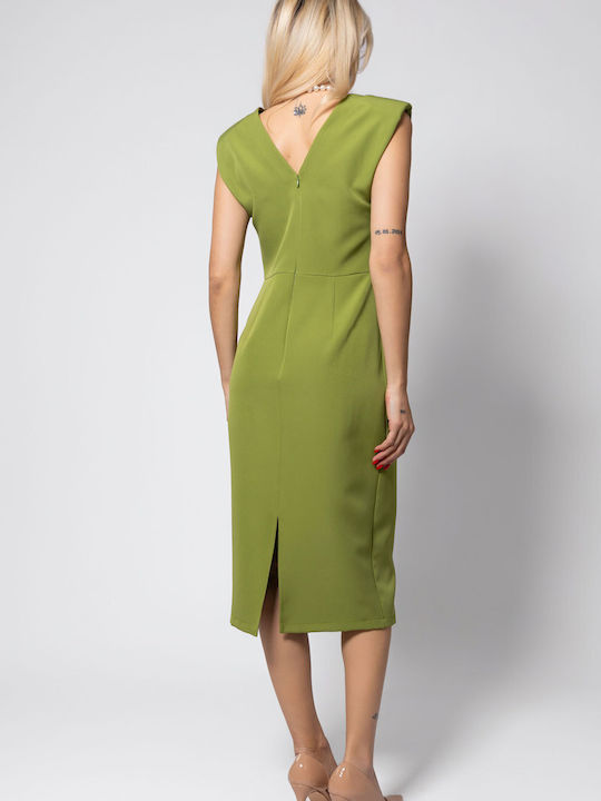 Summer Midi Dress Sleeveless Lime