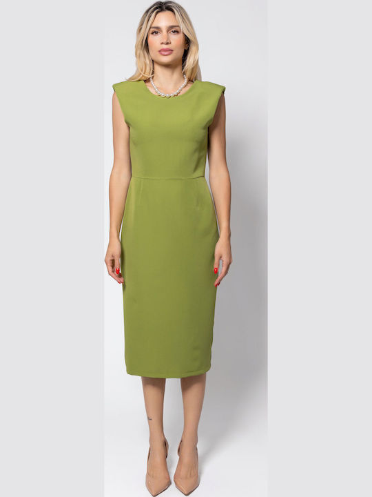Summer Midi Dress Sleeveless Lime