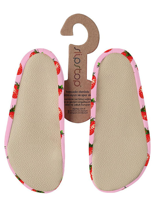 Slipstop Παιδικές Κάλτσες Αντιολισθητικές Pink Strawberry