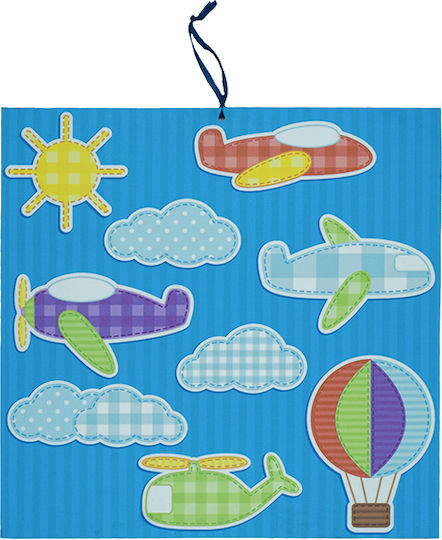 Framed Airplanes & Hot Air Balloons Wall Art Dimensions 30*30 Material Talmbot Light Metal