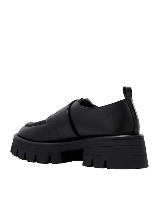 Leather Women's Loafers in Black Colour