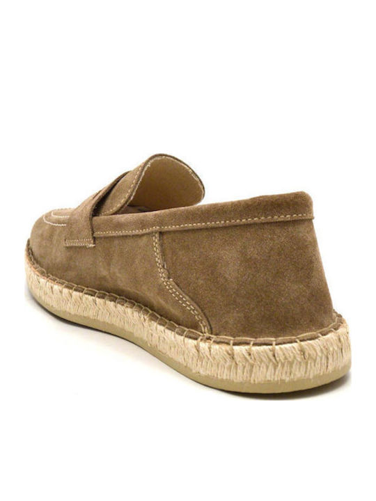 Suede Herren Espadrilles in Beige Farbe