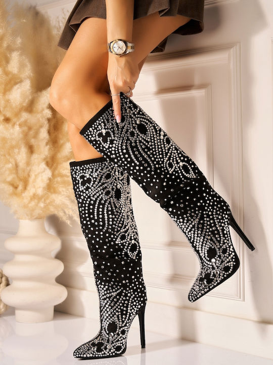 Cizme Dama Suede Negre