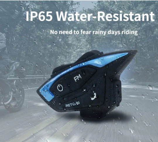 Retevis EZTalk 3A Single Motorcycle Communication System for Helmet with Bluetooth