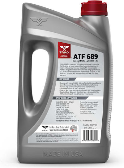 Triax Atf 689 Ulei Complet Sintetic Pentru Transmisii Automate În 6, 8 Sau 9 Trepte 4,73 L