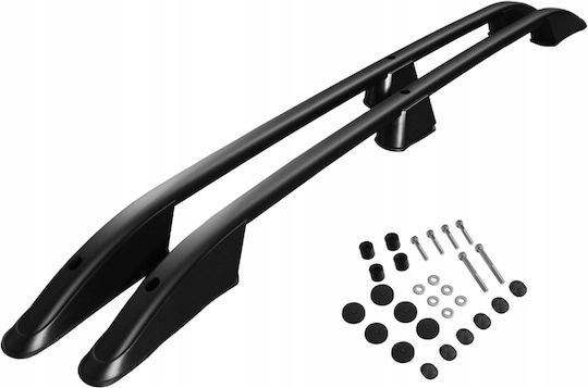 Omtec Aluminum Car Roof Bars for Volkswagen Caddy 2003-2015 Set without Legs Black
