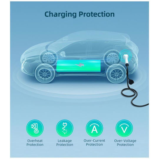 Choetech Трифазен Кабел За Зареждане На Електрически Автомобили 22kW Тип 2 - Тип 2