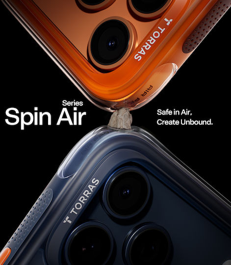 Torras Ostand Spin Air Калъф За Iphone 17 Pro Съвместим С Magsafe Полунощносин