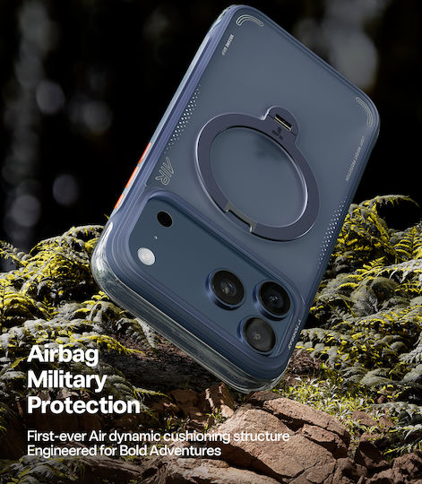 Torras Ostand Spin Air Калъф За Iphone 17 Pro Съвместим С Magsafe Полунощносин