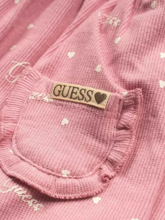 Guess Baby Bodysuit Set Long-Sleeved with Pants Pink 2pcs